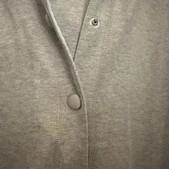 Dana Buchman Grey Snap Front Hoodie with Zippered Pocket - Picture 5 of 7